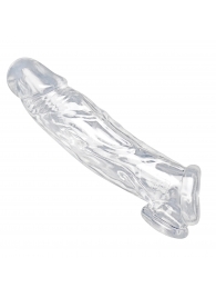 Прозрачная насадка для увеличения члена Realistic Clear Penis Enhancer and Ball Stretcher - 20,3 см. - XR Brands - в Энгельсе купить с доставкой