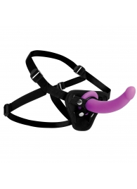 Лиловый поясной страпон Navigator Silicone G-Spot Dildo with Harness - 17,8 см. - XR Brands - купить с доставкой в Энгельсе