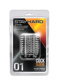 Прозрачная насадка с шипами STAY HARD COCK SLEEVE 01 CLEAR - Blush Novelties - в Энгельсе купить с доставкой