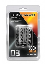 Прозрачная насадка с шипами и шишечками STAY HARD COCK SLEEVE 03 CLEAR - Blush Novelties - в Энгельсе купить с доставкой