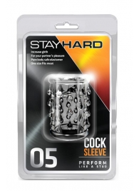 Прозрачная насадка с капельками STAY HARD COCK SLEEVE 05 CLEAR - Blush Novelties - в Энгельсе купить с доставкой