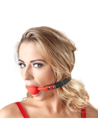 Силиконовый кляп-шар на чёрных ремешках Red Gag silicone - Orion - купить с доставкой в Энгельсе