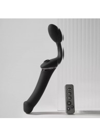 Черный безремневой вибрострапон Strap-On-Me Multi Orgasm Size XL - Strap-on-me - купить с доставкой в Энгельсе