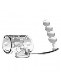 Прозрачная насадка на пенис и мошонку с анальным стимулятором Rilley - Baile - в Энгельсе купить с доставкой