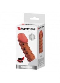 Телесная открытая насадка на пенис с бугорками - 19,8 см. - Baile - в Энгельсе купить с доставкой