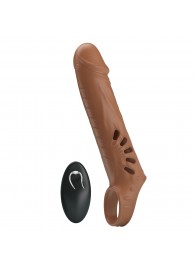 Коричневая вибронасадка с подхватом мошонки и пультом ДУ - Baile - в Энгельсе купить с доставкой