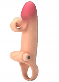 Телесная вибронасадка на пенис с подхватом мошонки - 20 см. - Baile - в Энгельсе купить с доставкой
