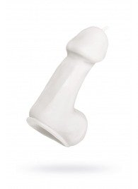 Белая свеча в форме пениса - 47 гр. - Pecado - купить с доставкой в Энгельсе