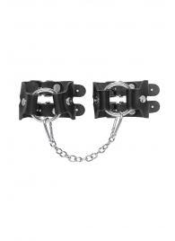 Черные кожаные наручники-браслеты из двух ремешков - Pecado - купить с доставкой в Энгельсе