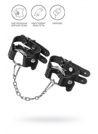 Черные кожаные наручники-браслеты из двух ремешков - Pecado - купить с доставкой в Энгельсе
