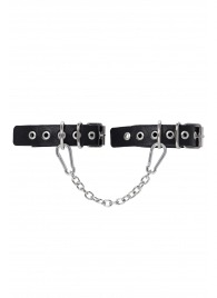 Черные оковы из одного ремешка с люверсами - Pecado - купить с доставкой в Энгельсе