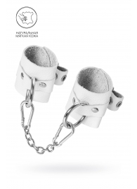 Белые мягкие кожаные наручники с люверсами - Pecado - купить с доставкой в Энгельсе