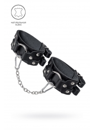 Черные кожаные оковы с двумя ремешками - Pecado - купить с доставкой в Энгельсе