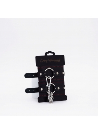 Черно-красные кожаные оковы - Crazy Handmade - купить с доставкой в Энгельсе