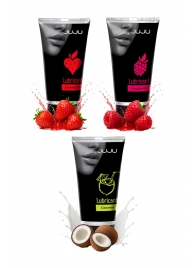 Набор из 3 съедобных лубрикантов JUJU (клубника, малина, кокос) - JuJu - купить с доставкой в Энгельсе