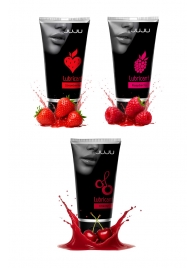 Набор из 3 съедобных лубрикантов JUJU (клубника, малина, вишня) - JuJu - купить с доставкой в Энгельсе