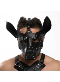 Черная кожаная маска «Собака» - Crazy Handmade - купить с доставкой в Энгельсе