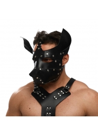 Черная кожаная маска «Собака» - Crazy Handmade - купить с доставкой в Энгельсе
