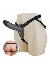 Черный полый мужской страпон London - 16,8 см. - Baile - купить с доставкой в Энгельсе