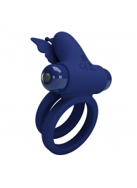 Синее эрекционное кольцо с вибростимуляцией клитора - Baile - в Энгельсе купить с доставкой