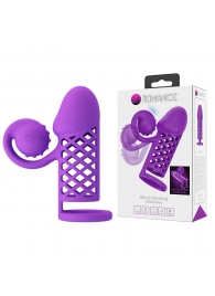 Фиолетовая вибронасадка с клиторальным отростком Harden - Baile - в Энгельсе купить с доставкой