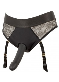 Черный женский страпон Strap-on Set: трусики и насадка - Orion - купить с доставкой в Энгельсе