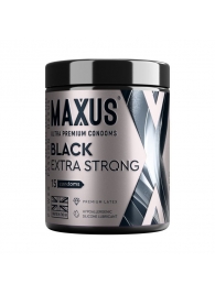 Черные утолщенные презервативы MAXUS Extra Strong с железным кейсом - 15 шт. - Maxus - купить с доставкой в Энгельсе