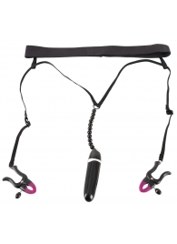 Женские вибростринги с зажимами для половых губ Spreader String with Vibrator - Orion - купить с доставкой в Энгельсе