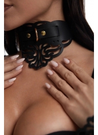 Фигурный чокер с узорами и золотистой фурнитурой - Crazy Handmade - купить с доставкой в Энгельсе