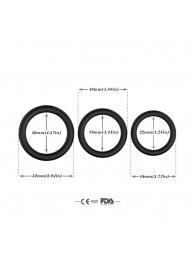 Набор из 3 черных эрекционных колец Stay Hard - Boys of Toys - в Энгельсе купить с доставкой