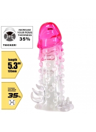 Прозрачно-розовая насадка на пенис Wilford - 13,5 см. - Baile - в Энгельсе купить с доставкой