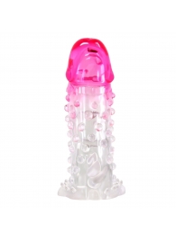 Прозрачно-розовая насадка на пенис Wilford - 13,5 см. - Baile - в Энгельсе купить с доставкой