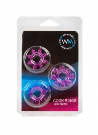 Набор из 3 лиловых эрекционных колец различной формы - Erowoman-Eroman - в Энгельсе купить с доставкой