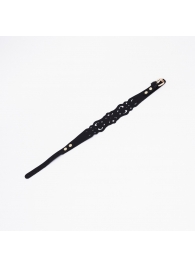 Черный ажурный чокер с золотистой фурнитурой - Crazy Handmade - купить с доставкой в Энгельсе