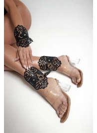 Черный фигурные оковы с золотистой фурнитурой - Crazy Handmade - купить с доставкой в Энгельсе