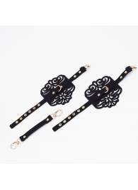 Черный фигурные оковы с золотистой фурнитурой - Crazy Handmade - купить с доставкой в Энгельсе