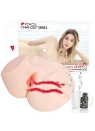 Мастурбатор-полуторс с двойным слоем материала и вибрацией Jenny Onahole Real Vagina - KOKOS - в Энгельсе купить с доставкой