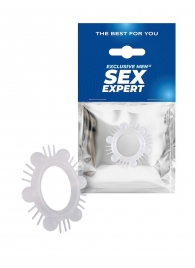 Эластичное эрекционное кольцо с шипиками и шариками - Sex Expert - в Энгельсе купить с доставкой