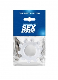 Прозрачное эрекционное кольцо со стимулирующими шариками - Sex Expert - в Энгельсе купить с доставкой