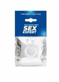 Эластичное эрекционное кольцо с шипиками и шариком - Sex Expert - в Энгельсе купить с доставкой