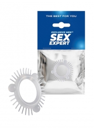 Эластичное эрекционное кольцо с 3 шариками и шипами - Sex Expert - в Энгельсе купить с доставкой