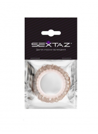 Эрекционное кольцо с бежевыми «ресничками» - Sextaz - в Энгельсе купить с доставкой