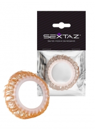 Эрекционное кольцо с бежевыми «ресничками» - Sextaz - в Энгельсе купить с доставкой