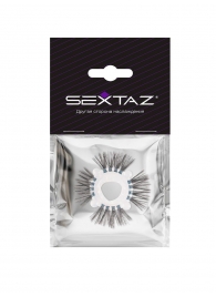 Эластичное эрекционное кольцо с черными «ресничками» - Sextaz - в Энгельсе купить с доставкой