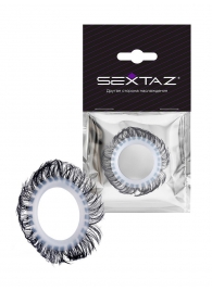 Эластичное эрекционное колечко с черными «ресничками» - Sextaz - в Энгельсе купить с доставкой
