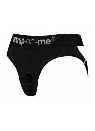 Черные трусики для насадок Heroine Lingerie Harness - size XL - Strap-on-me - купить с доставкой в Энгельсе