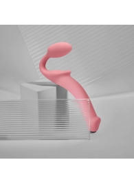 Розовый безремневой страпон Strap-on-me Semi-Realistic Bendable Strap-On size XL - Strap-on-me - купить с доставкой в Энгельсе