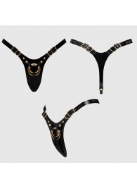 Черный пояс для фиксации насадок Strap-On-Me Leatherette Harness Fabulous - Strap-on-me - купить с доставкой в Энгельсе