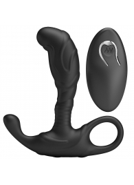 Черный изогнутый массажёр простаты с вибрацией и пультом ДУ - Baile - в Энгельсе купить с доставкой