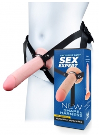 Мужской полый страпон на регулируемых ремешках - 22 см. - Sex Expert - купить с доставкой в Энгельсе